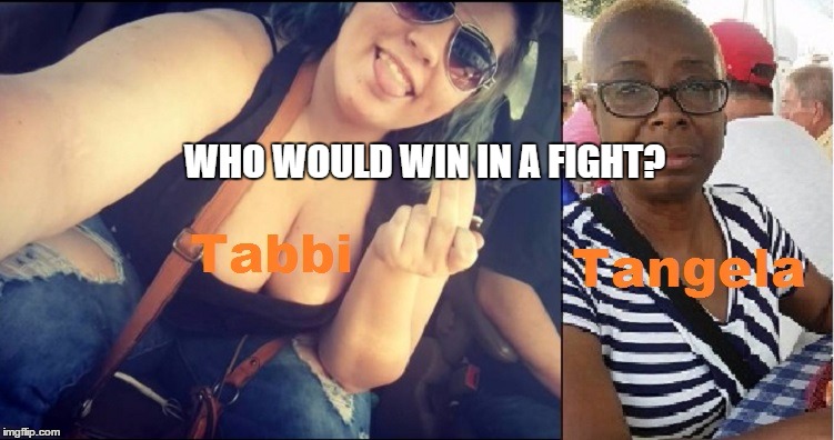 Tabbi vs 5 foot tall, 48 year old Tangela | WHO WOULD WIN IN A FIGHT? | image tagged in whitegirl,white girl | made w/ Imgflip meme maker