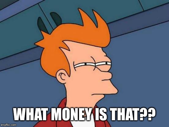 Futurama Fry Meme | WHAT MONEY IS THAT?? | image tagged in memes,futurama fry | made w/ Imgflip meme maker