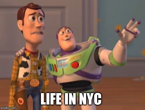 X, X Everywhere Meme | LIFE IN NYC | image tagged in memes,x x everywhere | made w/ Imgflip meme maker