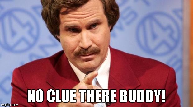 Ron Burgundy MBA | NO CLUE THERE BUDDY! | image tagged in ron burgundy mba | made w/ Imgflip meme maker
