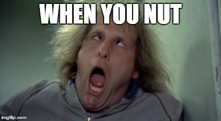 Scary Harry | WHEN YOU NUT | image tagged in memes,scary harry | made w/ Imgflip meme maker