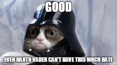 GOOD EVEN DARTH VADER CAN'T HAVE THIS MUCH HATE | made w/ Imgflip meme maker