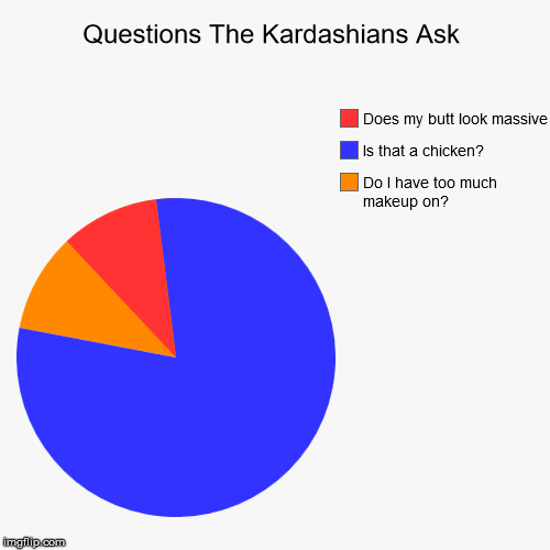 What Do The Kardashains Ask? | image tagged in funny,pie charts,kardashians | made w/ Imgflip chart maker