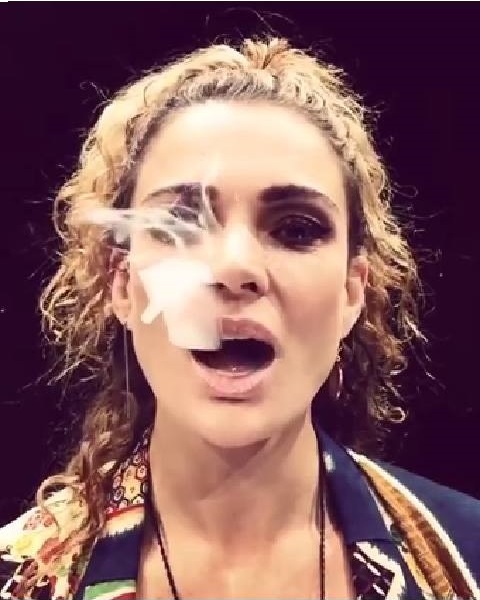 High Quality Danielle Cormack Smoking Weed Blank Meme Template