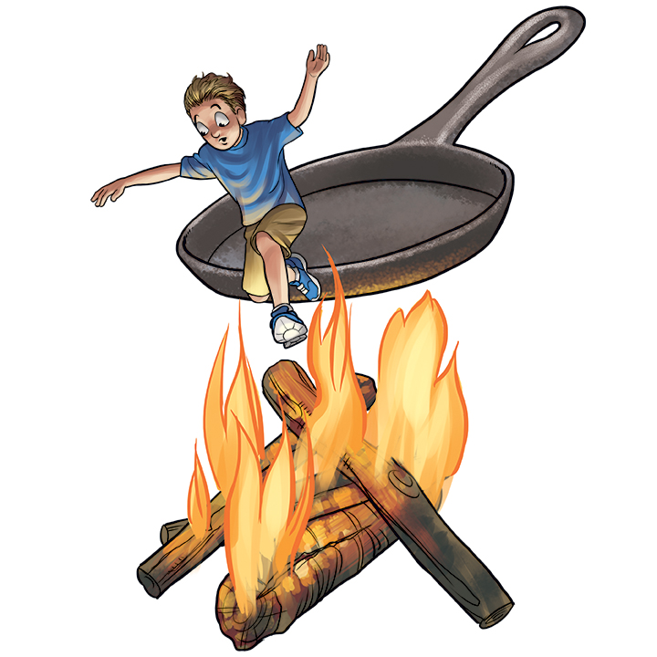 out of frying pan into fire Blank Meme Template