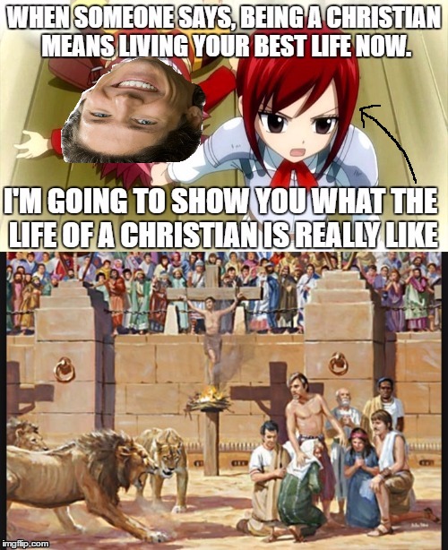 erza pulls natsu | image tagged in erza scarlet,fairy tail,bible,christianity | made w/ Imgflip meme maker