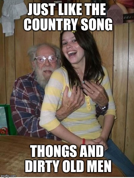 JUST LIKE THE COUNTRY SONG THONGS AND DIRTY OLD MEN | made w/ Imgflip meme maker