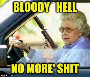  BLOODY   HELL; NO MORE' SHIT | image tagged in thuglife grandmas | made w/ Imgflip meme maker