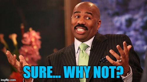 Steve Harvey Meme | SURE... WHY NOT? | image tagged in memes,steve harvey | made w/ Imgflip meme maker