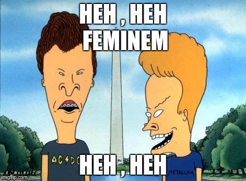 FEMINEM | image tagged in beavis and butthead | made w/ Imgflip meme maker