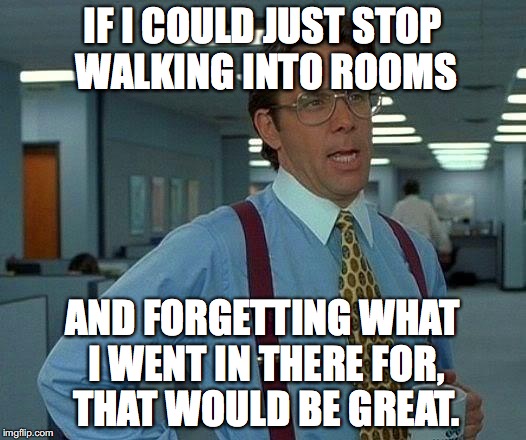 every day , in every way, it gets worse. | IF I COULD JUST STOP WALKING INTO ROOMS; AND FORGETTING WHAT I WENT IN THERE FOR, THAT WOULD BE GREAT. | image tagged in memes,that would be great | made w/ Imgflip meme maker