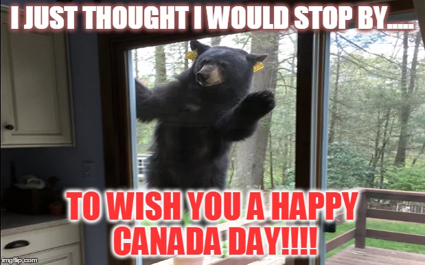 I JUST THOUGHT I WOULD STOP BY..... TO WISH YOU A HAPPY CANADA DAY!!!! | made w/ Imgflip meme maker