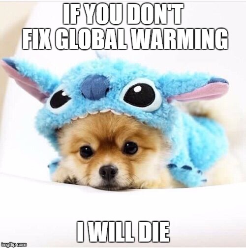 Global Warming Puppy | IF YOU DON'T FIX GLOBAL WARMING; I WILL DIE | image tagged in puppy,global warming | made w/ Imgflip meme maker