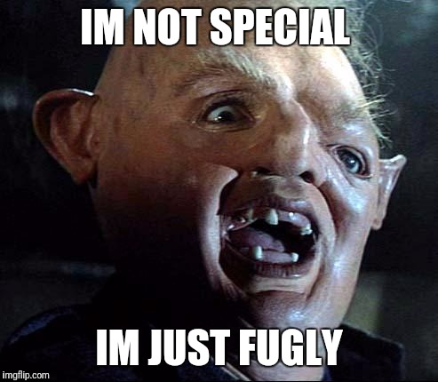 sloth | IM NOT SPECIAL; IM JUST FUGLY | image tagged in sloth | made w/ Imgflip meme maker