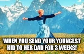 Look At All These Meme | WHEN YOU SEND YOUR YOUNGEST KID TO HER DAD FOR 3 WEEKS! | image tagged in memes,look at all these | made w/ Imgflip meme maker