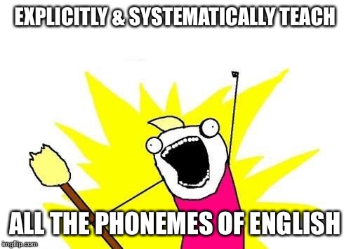 X All The Y | EXPLICITLY & SYSTEMATICALLY TEACH; ALL THE PHONEMES OF ENGLISH | image tagged in memes,x all the y | made w/ Imgflip meme maker