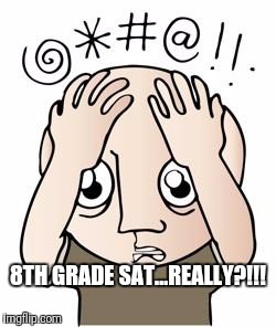 Frustrated | 8TH GRADE SAT...REALLY?!!! | image tagged in frustrated | made w/ Imgflip meme maker