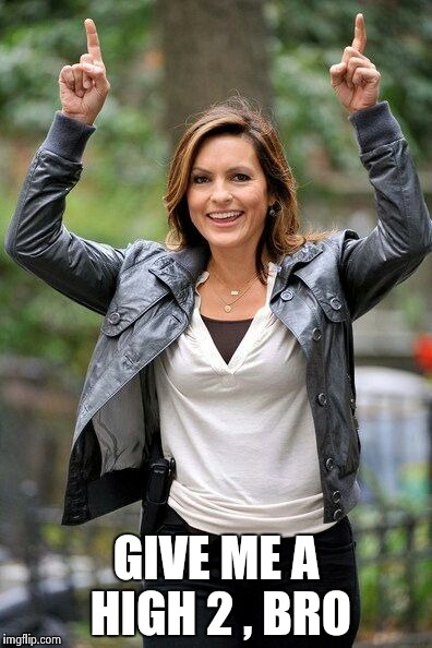Olivia Benson | GIVE ME A HIGH 2 , BRO | image tagged in olivia benson | made w/ Imgflip meme maker