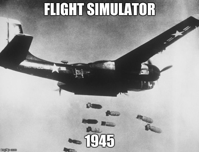 Flight simulator | FLIGHT SIMULATOR; 1945 | image tagged in memes,funny memes,very funny | made w/ Imgflip meme maker