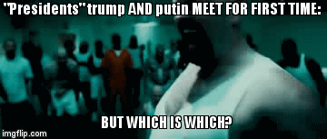 trump meets putin Hancock Style: OUCH! | image tagged in gifs,trump putin,trump meets putin,will smith hancock,hancock one more time,trump putin face butt collusion | made w/ Imgflip video-to-gif maker