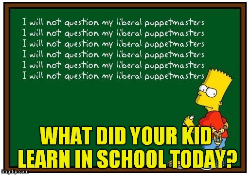 Back in my day they taught the truth in school... | WHAT DID YOUR KID LEARN IN SCHOOL TODAY? | image tagged in liberal agenda | made w/ Imgflip meme maker