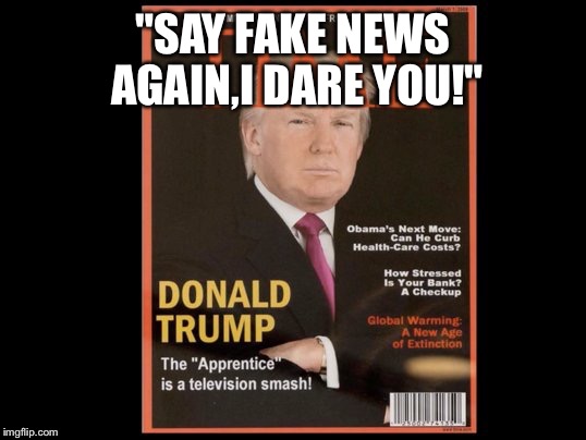 "SAY FAKE NEWS AGAIN,I DARE YOU!" | image tagged in white noise | made w/ Imgflip meme maker