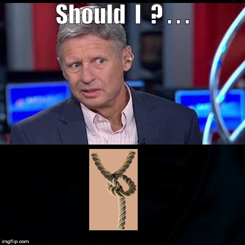 Should I ? ... Y knot ? | Should  I  ? . . . Y knot | image tagged in y knot,why not,memes,gary johnson | made w/ Imgflip meme maker