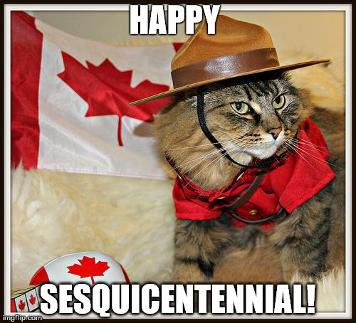 Canada Cat | HAPPY; SESQUICENTENNIAL! | image tagged in canada cat | made w/ Imgflip meme maker