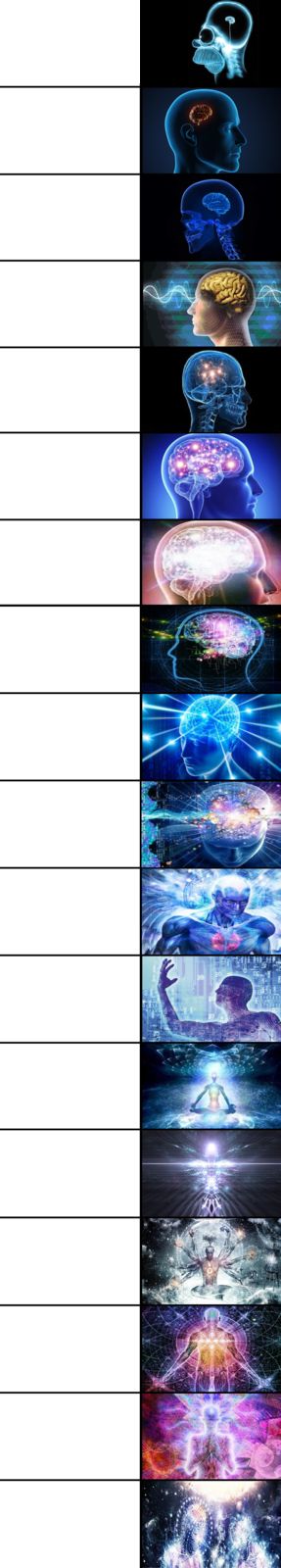 High Quality Expanding Brain longest version Blank Meme Template