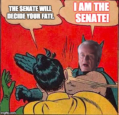 I AM. THE SENATE. | image tagged in i am the senate,star wars,batman slapping robin,palpatine,funny,memes | made w/ Imgflip meme maker