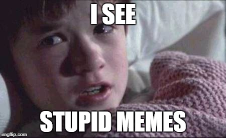I See Dead People Meme | I SEE; STUPID MEMES | image tagged in memes,i see dead people | made w/ Imgflip meme maker