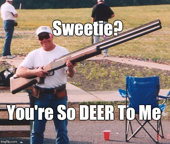 Memes, Huge Rifle | Sweetie? You're So DEER To Me | image tagged in memes huge rifle | made w/ Imgflip meme maker