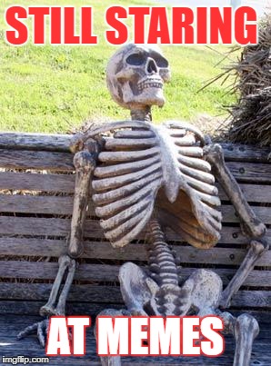 Waiting Skeleton | STILL STARING; AT MEMES | image tagged in memes,waiting skeleton | made w/ Imgflip meme maker