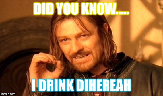 One Does Not Simply Meme | DID YOU KNOW..... I DRINK DIHEREAH | image tagged in memes,one does not simply | made w/ Imgflip meme maker