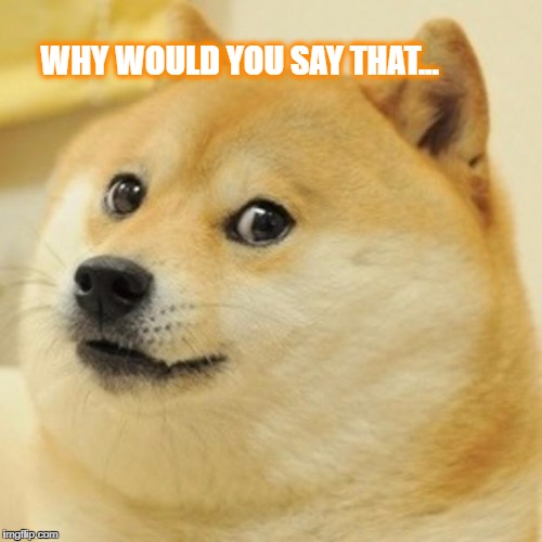 Doge Meme | WHY WOULD YOU SAY THAT... | image tagged in memes,doge | made w/ Imgflip meme maker
