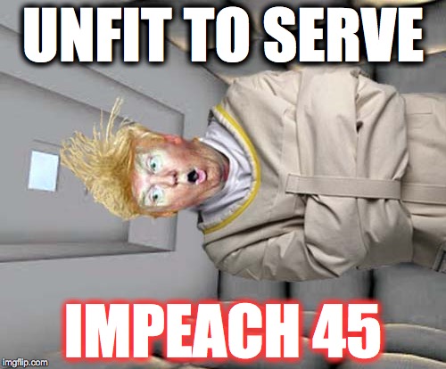 Unfit To Serve / Impeach 45 | UNFIT TO SERVE; IMPEACH 45 | image tagged in straight jacket trump | made w/ Imgflip meme maker