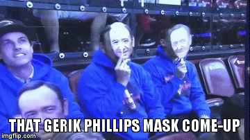 THAT GERIK PHILLIPS MASK COME-UP | image tagged in gifs | made w/ Imgflip video-to-gif maker