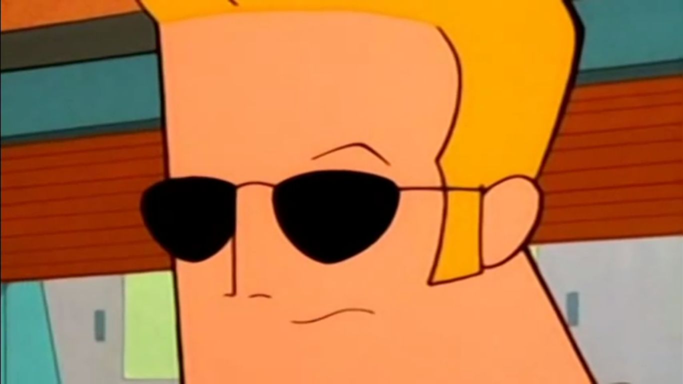 High Quality Johnny Bravo sickened but curious Blank Meme Template