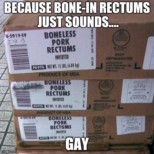 Keepin' it boneless | BECAUSE BONE-IN RECTUMS JUST SOUNDS.... GAY | image tagged in they're  boneless,memes | made w/ Imgflip meme maker