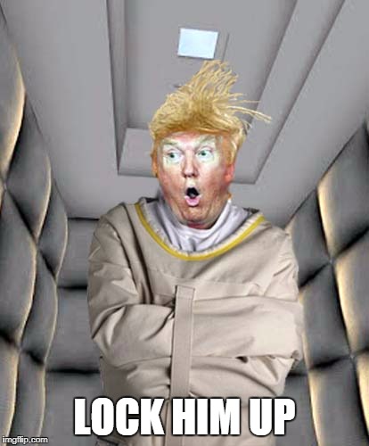 Straight Jacket Trump | LOCK HIM UP | image tagged in straight jacket trump | made w/ Imgflip meme maker