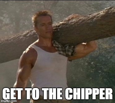 run forest run | GET TO THE CHIPPER | image tagged in arnold meme | made w/ Imgflip meme maker