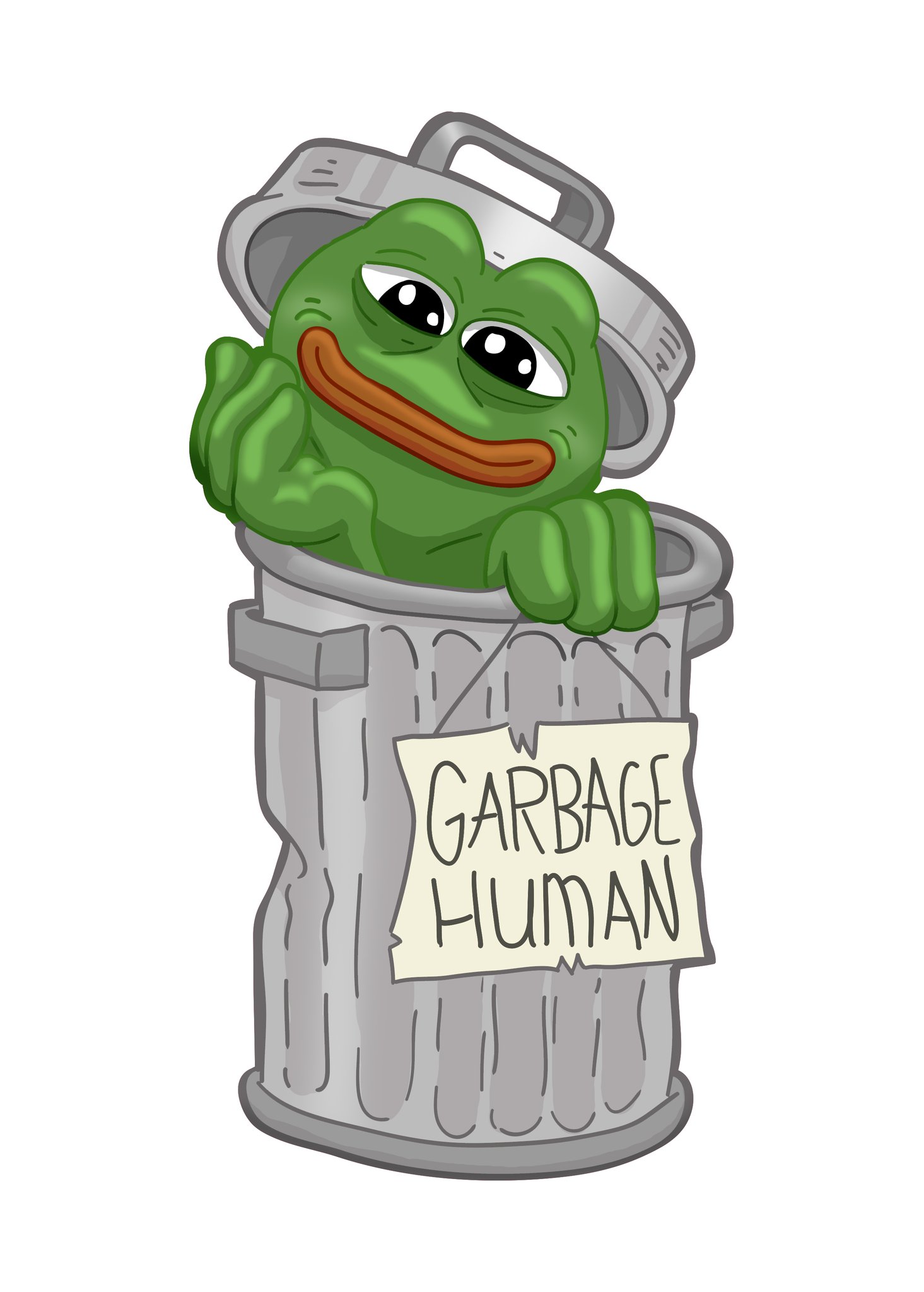 High Quality PEPE Garbage Human Blank Meme Template
