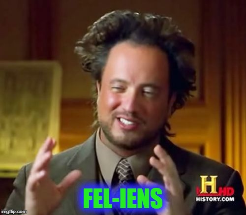 Ancient Aliens Meme | FEL-IENS | image tagged in memes,ancient aliens | made w/ Imgflip meme maker