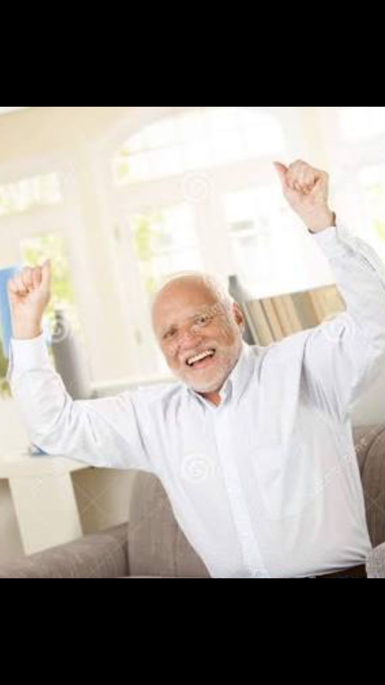 High Quality Excited Hide the pain Harold Blank Meme Template