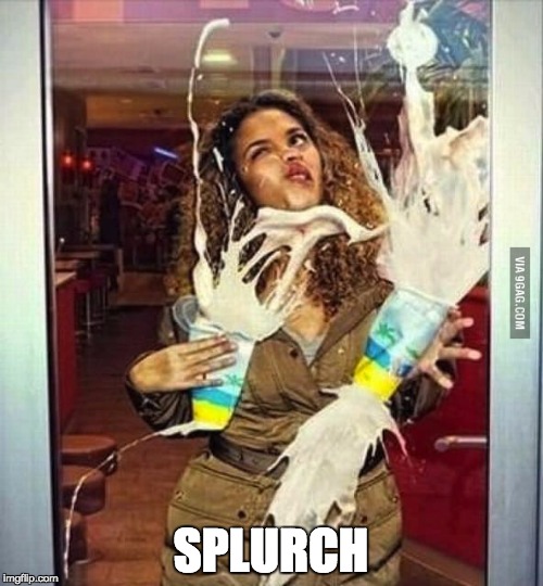 SPLURCH | image tagged in slamming into glass | made w/ Imgflip meme maker