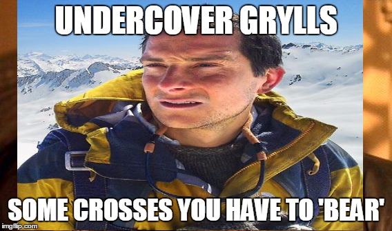 UNDERCOVER GRYLLS SOME CROSSES YOU HAVE TO 'BEAR' | made w/ Imgflip meme maker