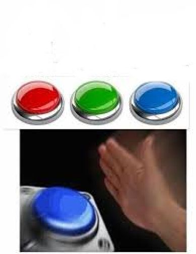 High Quality Red Green Blue Buttons Blank Meme Template
