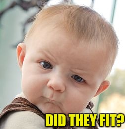 Skeptical Baby Meme | DID THEY FIT? | image tagged in memes,skeptical baby | made w/ Imgflip meme maker