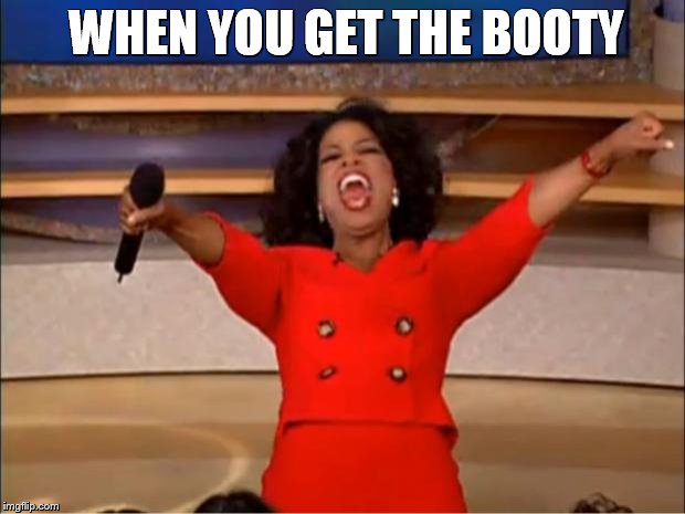 Oprah You Get A | WHEN YOU GET THE BOOTY | image tagged in memes,oprah you get a | made w/ Imgflip meme maker