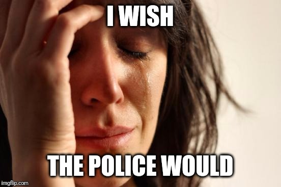 First World Problems Meme | I WISH THE POLICE WOULD | image tagged in memes,first world problems | made w/ Imgflip meme maker